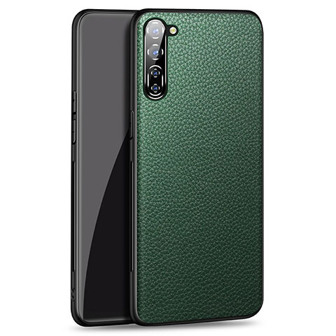 Funda Lujo Cuero Carcasa para Oppo F15 Verde