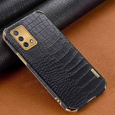 Funda Lujo Cuero Carcasa para Oppo F19 Negro