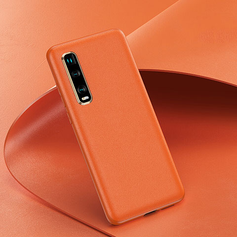 Funda Lujo Cuero Carcasa para Oppo Find X2 Pro Naranja