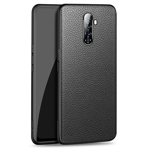 Funda Lujo Cuero Carcasa para Oppo Reno Ace Negro