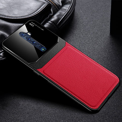 Funda Lujo Cuero Carcasa para Oppo Reno2 Rojo