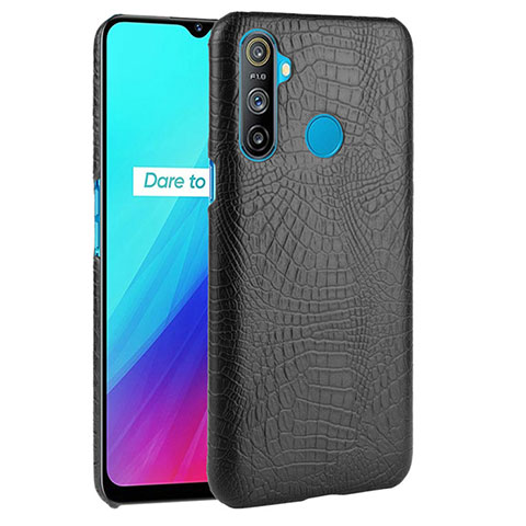 Funda Lujo Cuero Carcasa para Realme C3 Negro