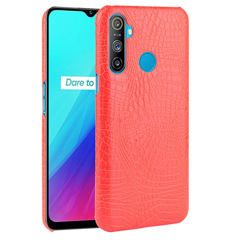 Funda Lujo Cuero Carcasa para Realme C3 Rojo