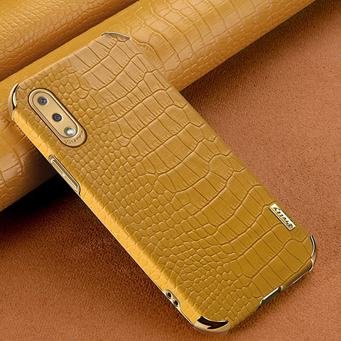 Funda Lujo Cuero Carcasa para Samsung Galaxy A02 Amarillo