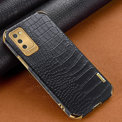 Funda Lujo Cuero Carcasa para Samsung Galaxy A03s Negro