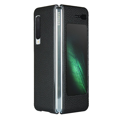 Funda Lujo Cuero Carcasa para Samsung Galaxy Fold Negro