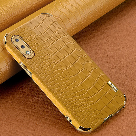 Funda Lujo Cuero Carcasa para Samsung Galaxy M02 Amarillo