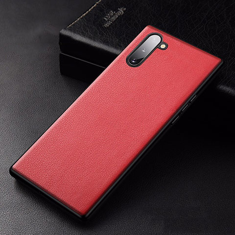 Funda Lujo Cuero Carcasa para Samsung Galaxy Note 10 Rojo