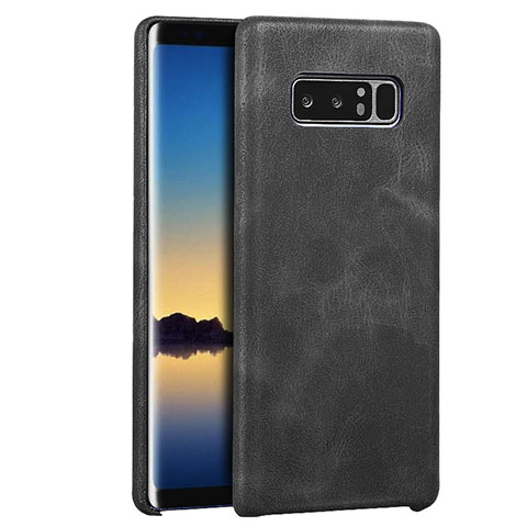 Funda Lujo Cuero Carcasa para Samsung Galaxy Note 8 Negro