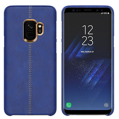 Funda Lujo Cuero Carcasa para Samsung Galaxy S9 Azul