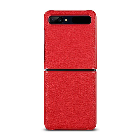 Funda Lujo Cuero Carcasa para Samsung Galaxy Z Flip 5G Rojo