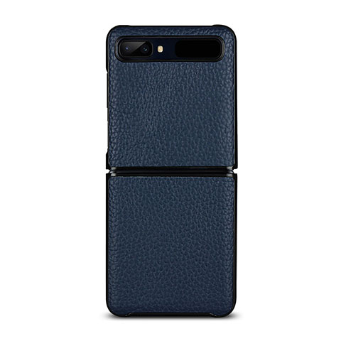 Funda Lujo Cuero Carcasa para Samsung Galaxy Z Flip Azul