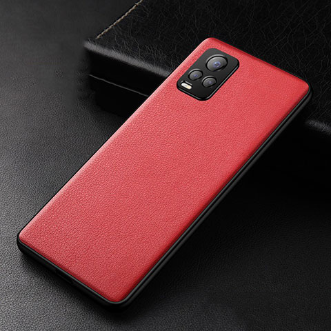 Funda Lujo Cuero Carcasa para Vivo V20 Pro 5G Rojo