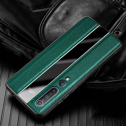 Funda Lujo Cuero Carcasa para Xiaomi Mi 10 Verde