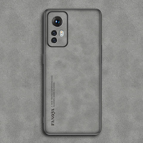 Funda Lujo Cuero Carcasa para Xiaomi Mi 12 5G Gris