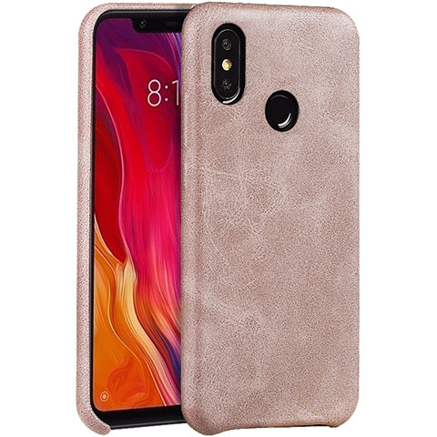 Funda Lujo Cuero Carcasa para Xiaomi Mi 8 Oro Rosa