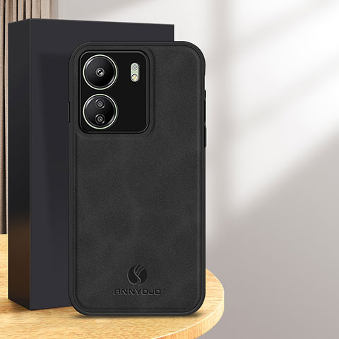 Funda Lujo Cuero Carcasa para Xiaomi Redmi 13C Negro