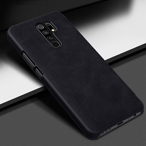 Funda Lujo Cuero Carcasa para Xiaomi Redmi 9 Negro