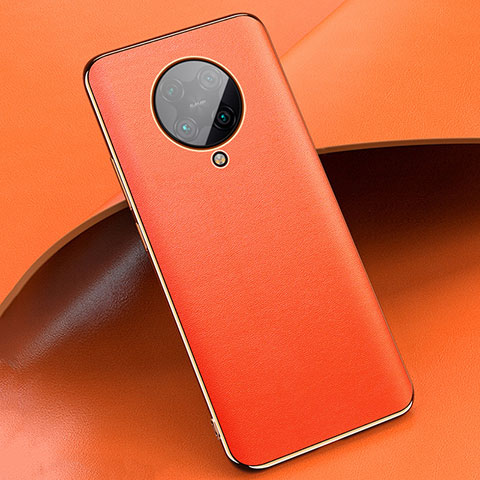 Funda Lujo Cuero Carcasa para Xiaomi Redmi K30 Pro Zoom Naranja