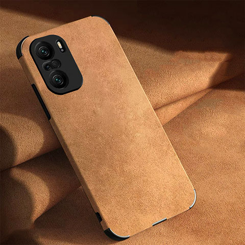 Funda Lujo Cuero Carcasa para Xiaomi Redmi K40 5G Marron