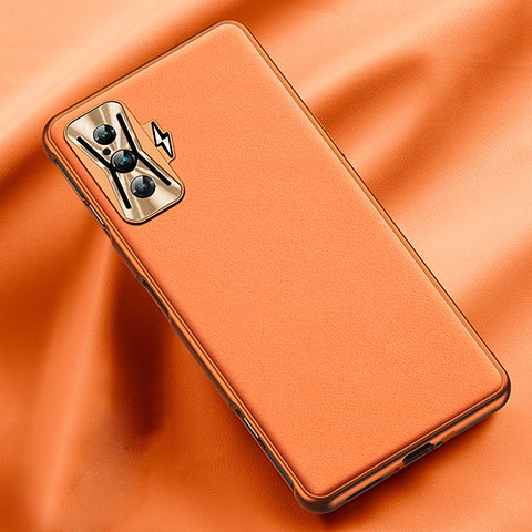 Funda Lujo Cuero Carcasa para Xiaomi Redmi K50 Gaming 5G Naranja