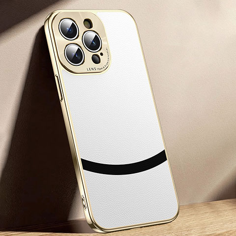 Funda Lujo Cuero Carcasa PD1 para Apple iPhone 15 Pro Max Blanco