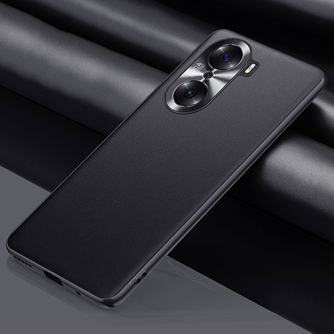 Funda Lujo Cuero Carcasa QK1 para Huawei Honor 60 Pro 5G Negro