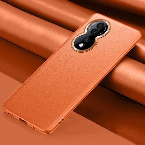 Funda Lujo Cuero Carcasa QK1 para Huawei Honor 80 5G Naranja