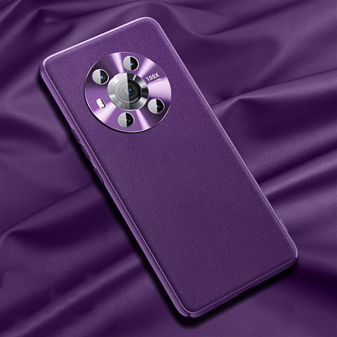 Funda Lujo Cuero Carcasa QK1 para Huawei Honor Magic3 5G Morado