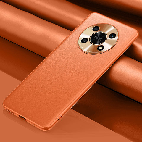 Funda Lujo Cuero Carcasa QK1 para Huawei Honor Magic4 Lite 5G Naranja