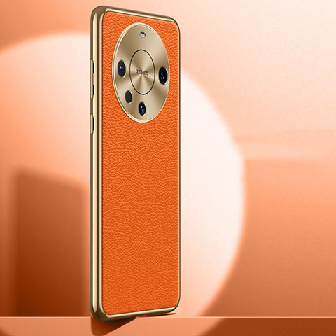 Funda Lujo Cuero Carcasa QK1 para Huawei Mate 60 Naranja