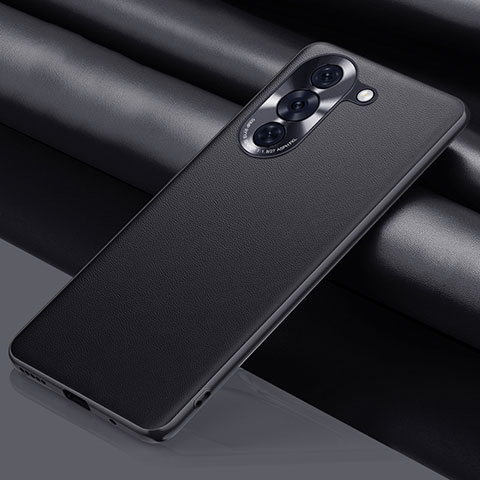 Funda Lujo Cuero Carcasa QK1 para Huawei Nova 10 Negro