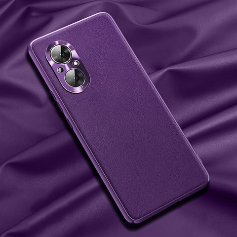 Funda Lujo Cuero Carcasa QK1 para Huawei Nova 9 SE Morado