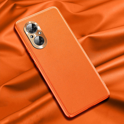 Funda Lujo Cuero Carcasa QK1 para Huawei Nova 9 SE Naranja