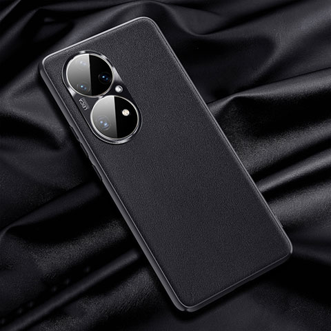 Funda Lujo Cuero Carcasa QK1 para Huawei P50 Negro