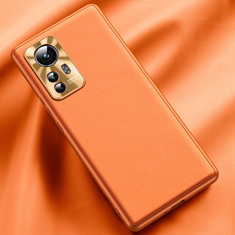Funda Lujo Cuero Carcasa QK1 para Xiaomi Mi 12T Pro 5G Naranja
