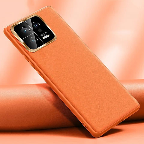 Funda Lujo Cuero Carcasa QK1 para Xiaomi Mi 13 5G Naranja