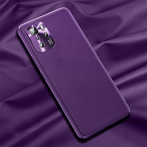 Funda Lujo Cuero Carcasa QK1 para Xiaomi Poco X3 GT 5G Morado