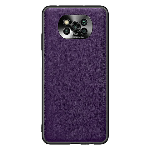 Funda Lujo Cuero Carcasa QK1 para Xiaomi Poco X3 Pro Morado