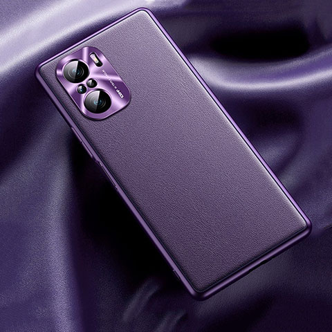 Funda Lujo Cuero Carcasa QK1 para Xiaomi Redmi K40 5G Morado