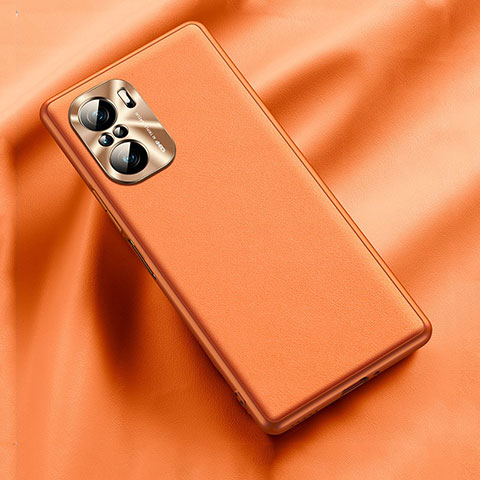 Funda Lujo Cuero Carcasa QK1 para Xiaomi Redmi K40 5G Naranja