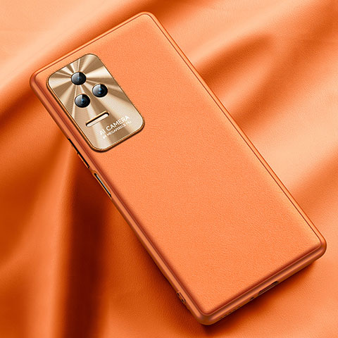 Funda Lujo Cuero Carcasa QK1 para Xiaomi Redmi K50 5G Naranja