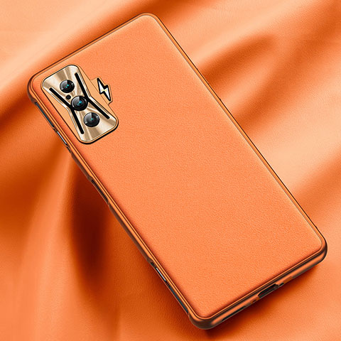 Funda Lujo Cuero Carcasa QK1 para Xiaomi Redmi K50 Gaming 5G Naranja