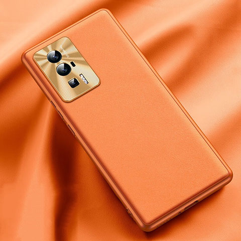 Funda Lujo Cuero Carcasa QK1 para Xiaomi Redmi K60 5G Naranja