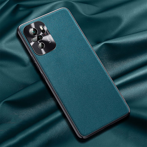 Funda Lujo Cuero Carcasa QK1 para Xiaomi Redmi Note 10 4G Verde