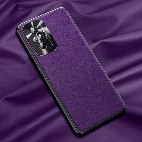 Funda Lujo Cuero Carcasa QK1 para Xiaomi Redmi Note 10 Pro 4G Morado