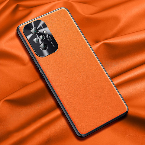 Funda Lujo Cuero Carcasa QK1 para Xiaomi Redmi Note 10 Pro 4G Naranja