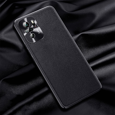 Funda Lujo Cuero Carcasa QK1 para Xiaomi Redmi Note 10S 4G Negro