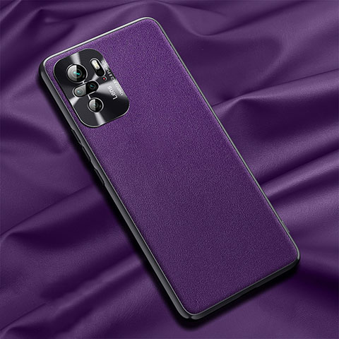 Funda Lujo Cuero Carcasa QK1 para Xiaomi Redmi Note 11 SE India 4G Morado