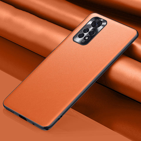 Funda Lujo Cuero Carcasa QK1 para Xiaomi Redmi Note 12 Pro 4G Naranja